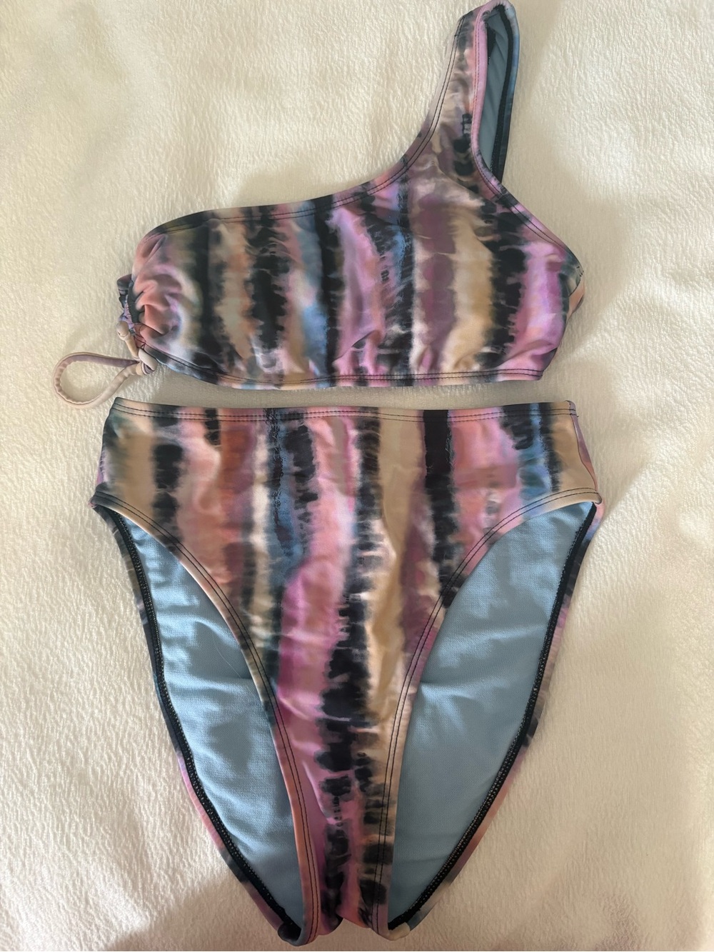 SALT + COVE One-Shoulder Bikini Set